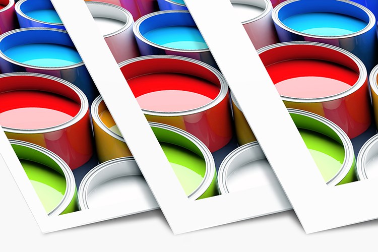 Detailweergave van een Fine Art Budget-afdruk met witte randen