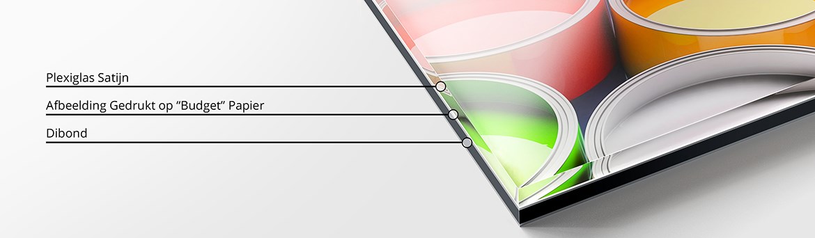 Detailweergave van een Diasec Budget Satin.