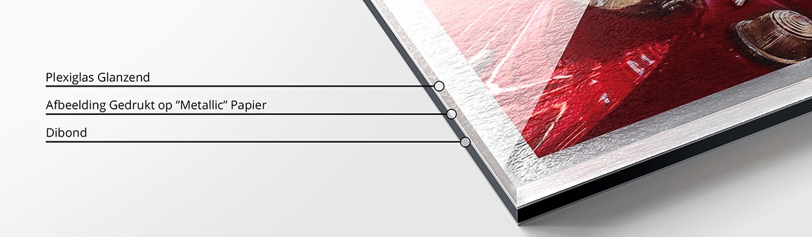 Diasec Plexi Metallic details – Versie Glanzend.