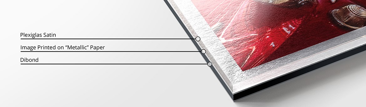 Detailed view of a “Metallic” Diasec, Satin version.