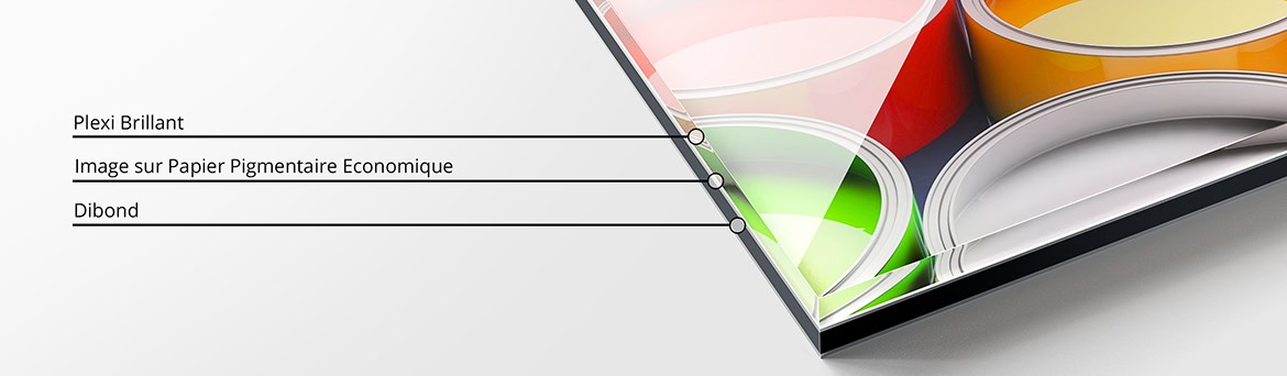 Vue détaillée d'un Tirage Pigmentaire Economique sous plexi Brillant.