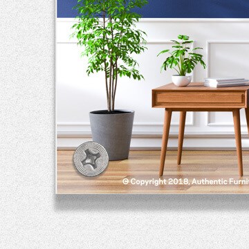Gedrukte Forexplaten van bij AuthenticPhoto.com kan je ook met schroeven in de muur bevestigen