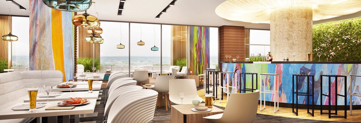 Restaurant decoration with Dibond Brushed Aluminum panels — AuthenticPhoto.com
