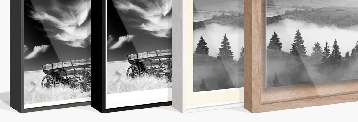 Wooden showcase frames with anti-reflective Artglass for Hahnemühle Ultrasmooth color — AuthenticPhoto.com