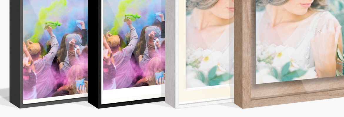 Wooden showcase frames with anti-reflective Artglass for Hahnemühle Ultrasmooth color — AuthenticPhoto.com