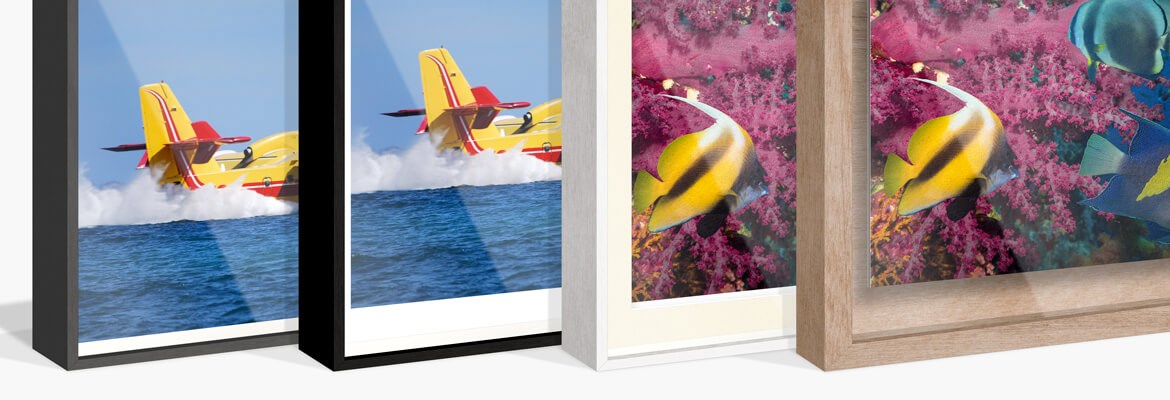 Wooden showcase frames with anti-reflective Artglas for Canson Platine Fibre Rag and Rag Photographique color — AuthenticPhoto.com