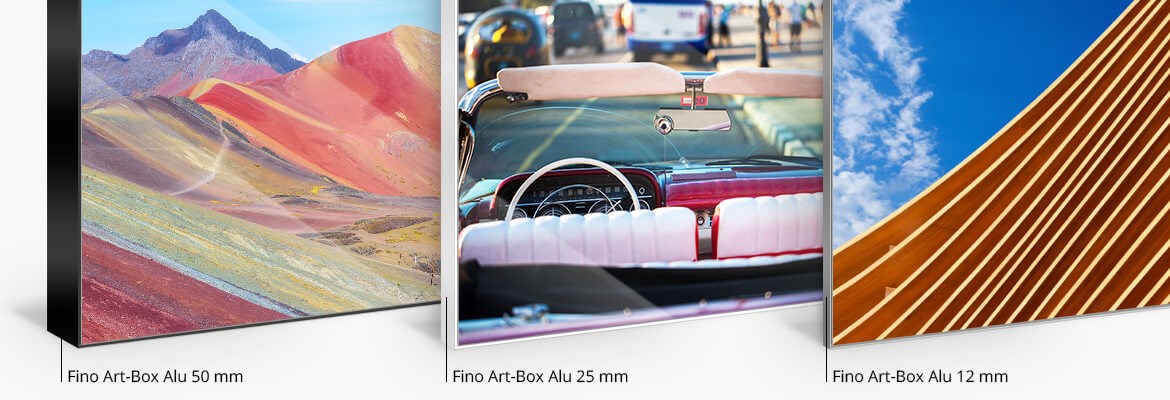 Caisses Américaines Fino Art-Box en aluminium avec Diasec, ChromaLuxe, Photo contrecollée sur Dibond ou Impression Directe sur Dibond — AuthenticPhoto.com