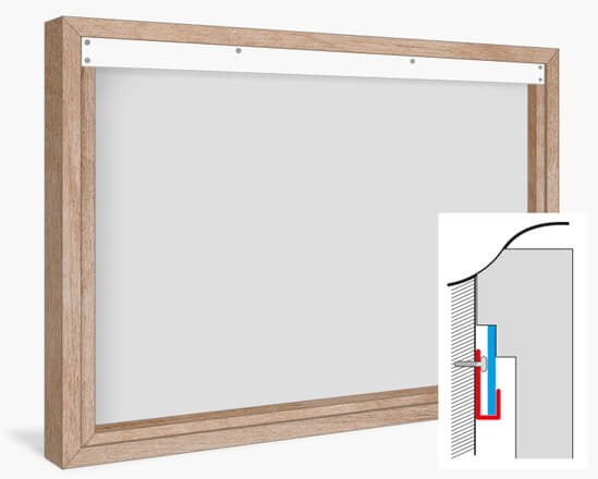 Suspension System integrated into the Fino Art-Box wooden floater frame - AuthenticPhoto.com