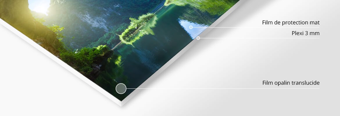 Diasec Film Transparent : Contrecollage du Film Transparent / Opalin sur Plexi