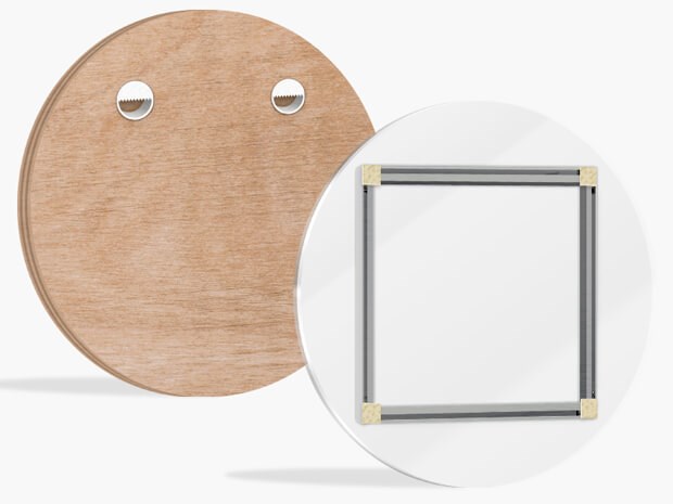 Hanging systems for Diasec, Chromaluxe, Wood and Alu-Dibond printed images milled into special shapes at Authenticphoto.com