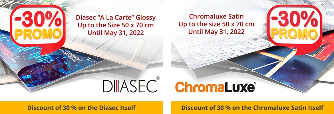 Promo Diasec Chromaluxe 30% Slider EN