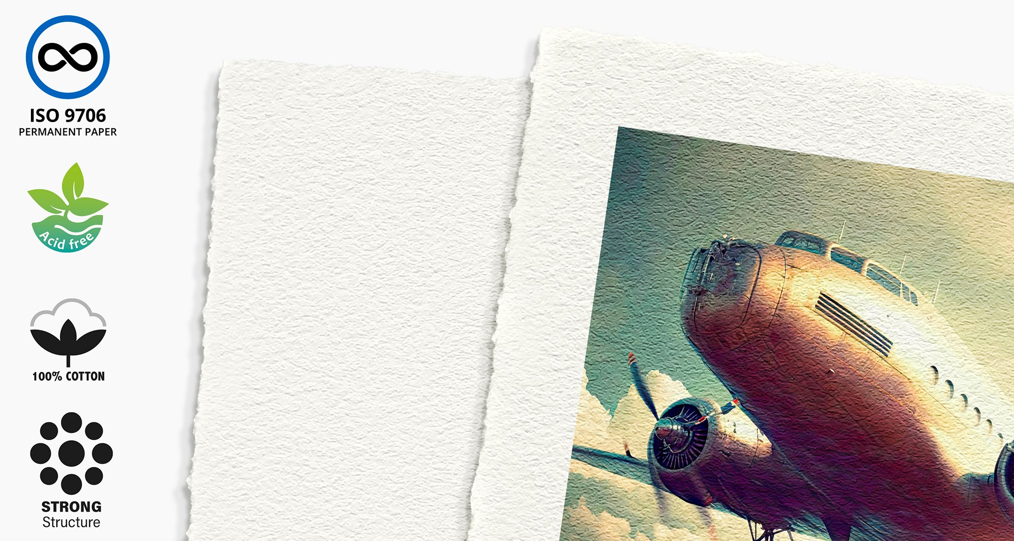 Detail of Fine Art Hahnemühle William Turner Deckle Edge Paper.