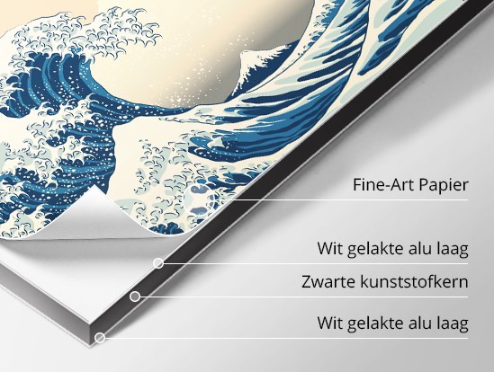 Detail van een afdruk op Hahnemühle Museum Etching Fine-Art papier gemonteerd op een Dibond plaat