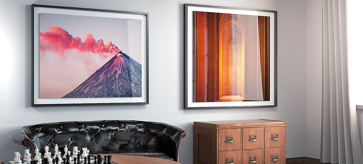 Loft frame with floating image in situation