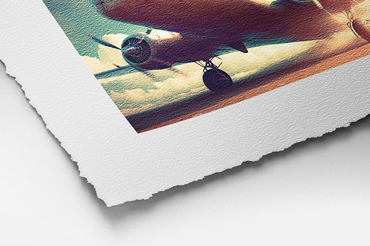 Details van Hahnemühle William Turner Fine-Art gerafelde papier.